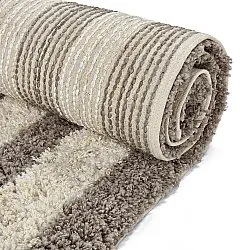 Shaggy szőnyeg - Thira Stripe Cotton Shaggy (krém/taupe)