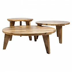 Dohányzóasztal - Vintage - 65 cm round (természet)