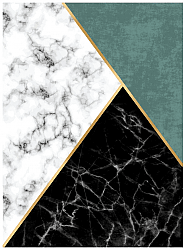 Wilton szőnyeg - Savino (fekete/fehér/zöld)