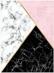 Wilton szőnyeg - Savino (fekete/fehér/rózsaszín)