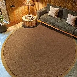 Kerek szizál szőnyeg - Agave (barna)