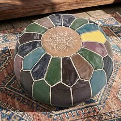 Ülőpuff - Marokkói bőrpuff (multi) 03