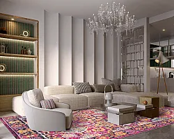 Wilton szőnyeg - Fernana (rózsaszín/többszínű)