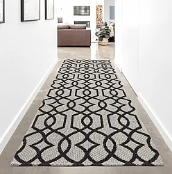 Pamut szőnyeg - Orsa (világosszürke/fekete)