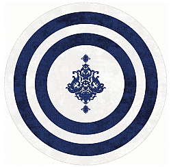 Kerek szőnyeg - Soros (kék/fehér)