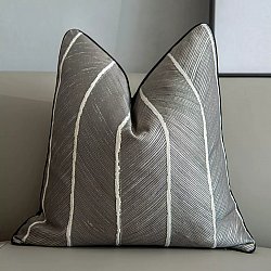 Párnahuzat - Striped Design 45 x 45 cm (szürke/fehér)
