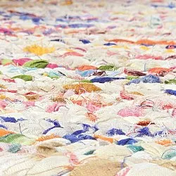 Runda mattor - Flätan (fehér/sokszínű)