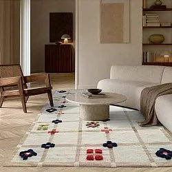 Gyapjúszőnyeg - Lausanne Flatweave Tufted Premium (fehér/bézs)