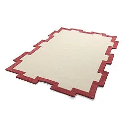 Gyapjúszőnyeg - Agra Hand Tufted Wool Premium (krém/piros)