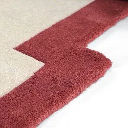 Gyapjúszőnyeg - Agra Hand Tufted Wool Premium (krém/piros)