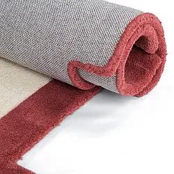 Gyapjúszőnyeg - Agra Hand Tufted Wool Premium (krém/piros)