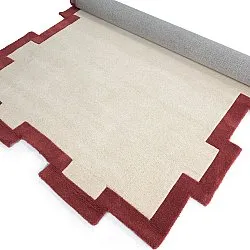 Gyapjúszőnyeg - Agra Hand Tufted Wool Premium (krém/piros)