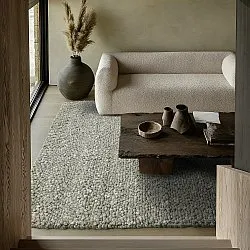 Gyapjúszőnyeg - Sala Irregular Wool Bubble (mohazöld/fehér melanzs)