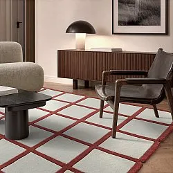 Gyapjúszőnyeg - Syl Hand Tufted Wool Premium (piros/fehér)