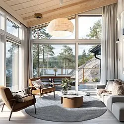 Kerek szőnyeg - Bergen (ezüst)