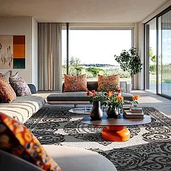 Beltéri és kültéri szőnyeg - Sylvaine (fekete)