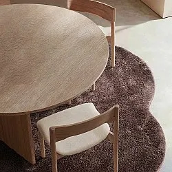 Hullámos Kerek Szőnyeg - Aranga Super Soft Fur (sötétbarna)