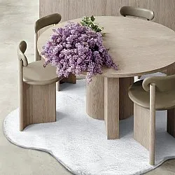 Hullámos Kerek Szőnyeg - Aranga Super Soft Fur (fehér)