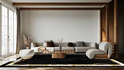 Wilton szőnyeg - Vilia (fekete/fehér/arany)