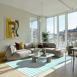 Wilton szőnyeg - Joma (türkiz/fehér)