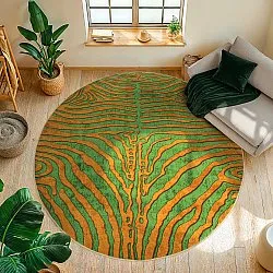Kerek szőnyeg - Zebra (zöld/narancs)