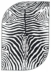 Félovális Wilton szőnyeg - Zebra (fekete/fehér)