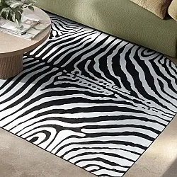Félovális Wilton szőnyeg - Zebra (fekete/fehér)