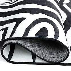 Félovális Wilton szőnyeg - Zebra (fekete/fehér)