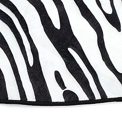 Félovális Wilton szőnyeg - Zebra (fekete/fehér)