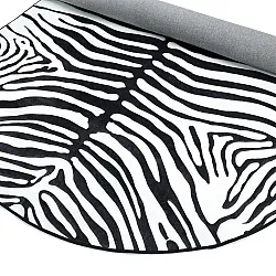 Félovális Wilton szőnyeg - Zebra (fekete/fehér)
