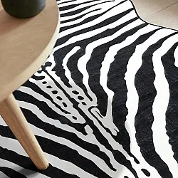 Hullámos Wilton szőnyeg - Zebra (fekete/fehér)