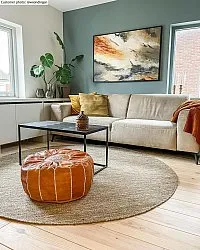 Kerek szőnyeg - Dhurry (bézs)