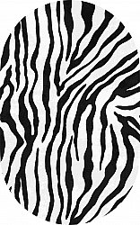 Ovális szőnyeg - Zebra (fekete/fehér)