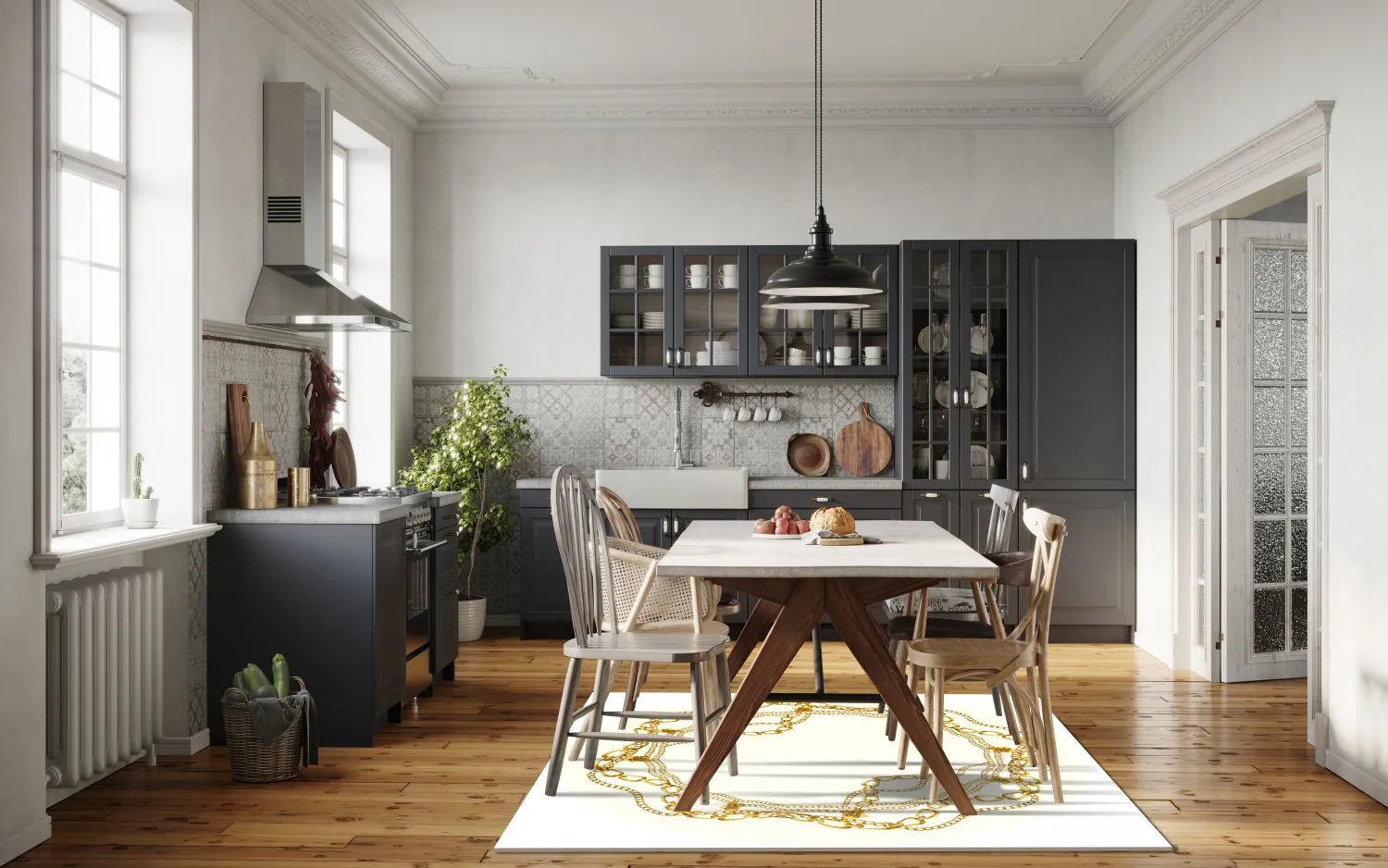 Kerek szőnyeg - Silea (fehér/arany)