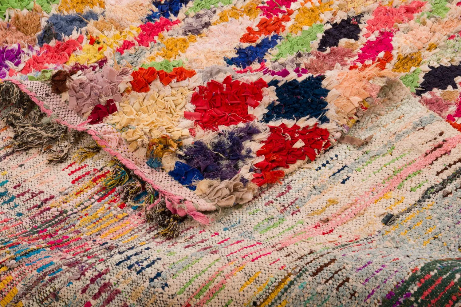 Marokkói Boucherouite szőnyeg 120 x 335 cm