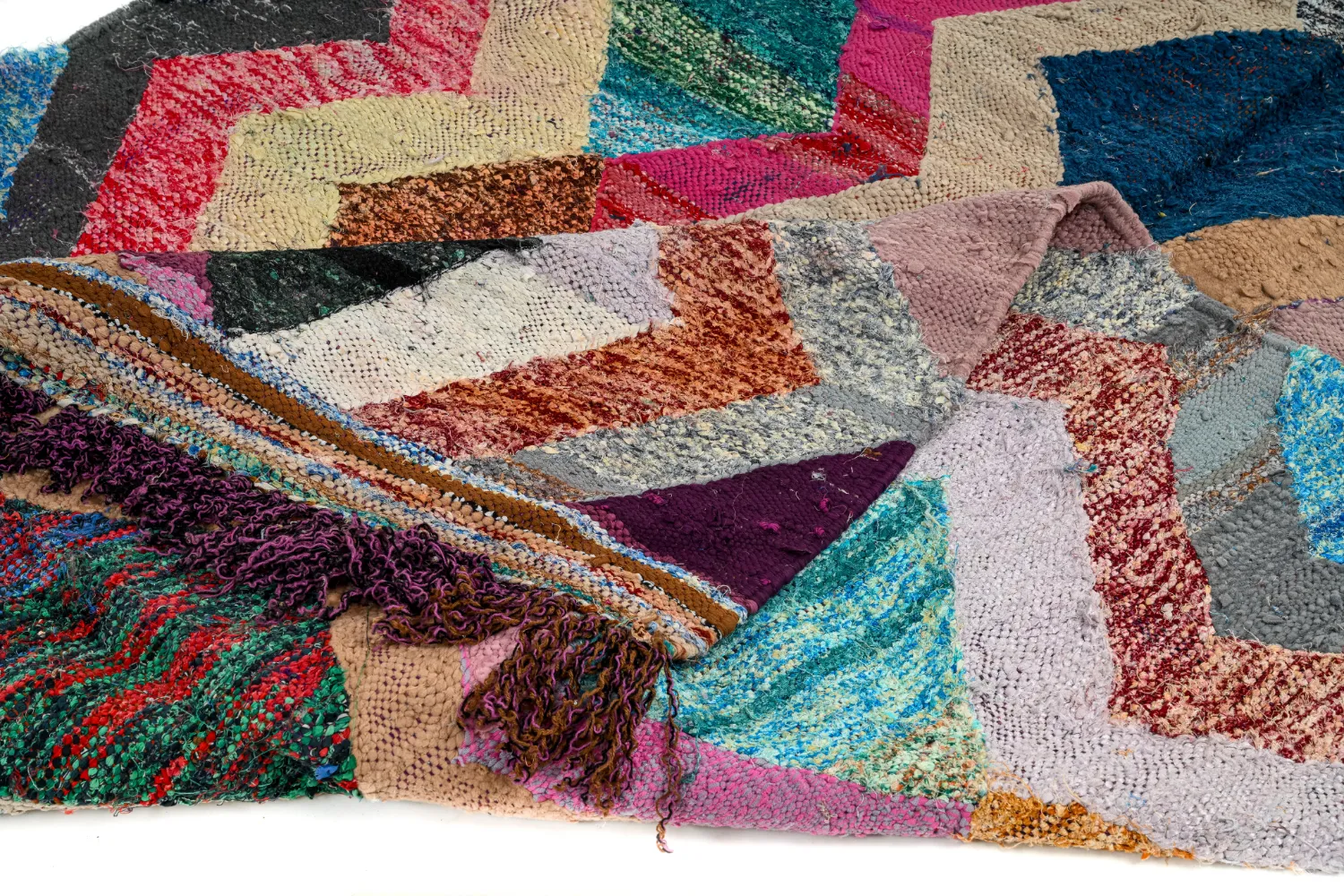 Marokkói Boucherouite szőnyeg 135 x 260 cm