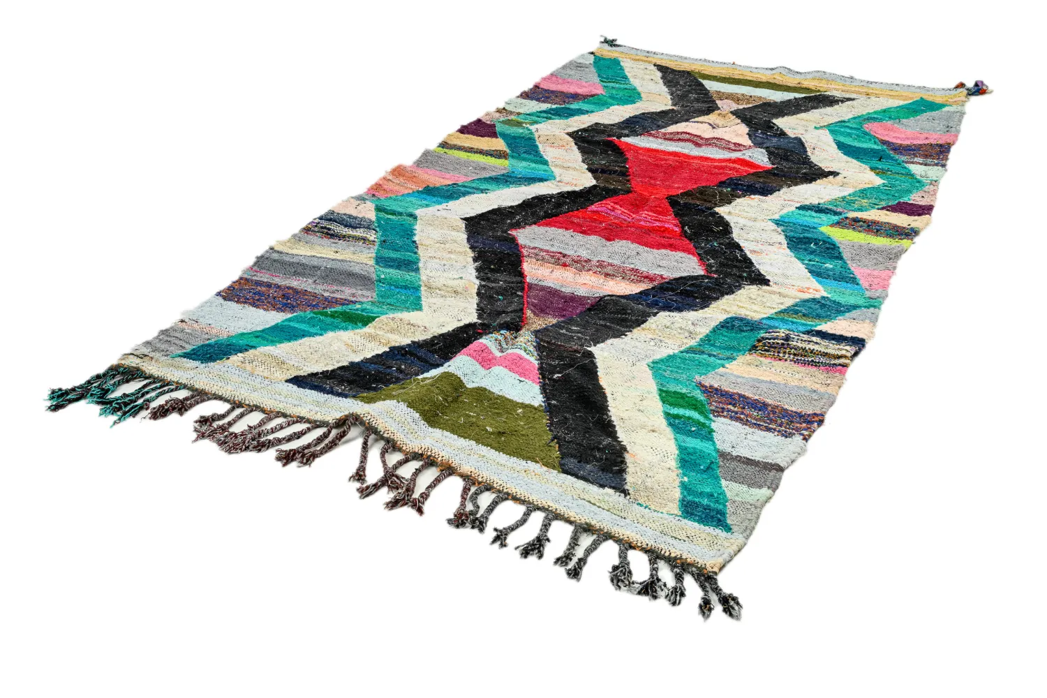 Marokkói Boucherouite szőnyeg 140 x 260 cm