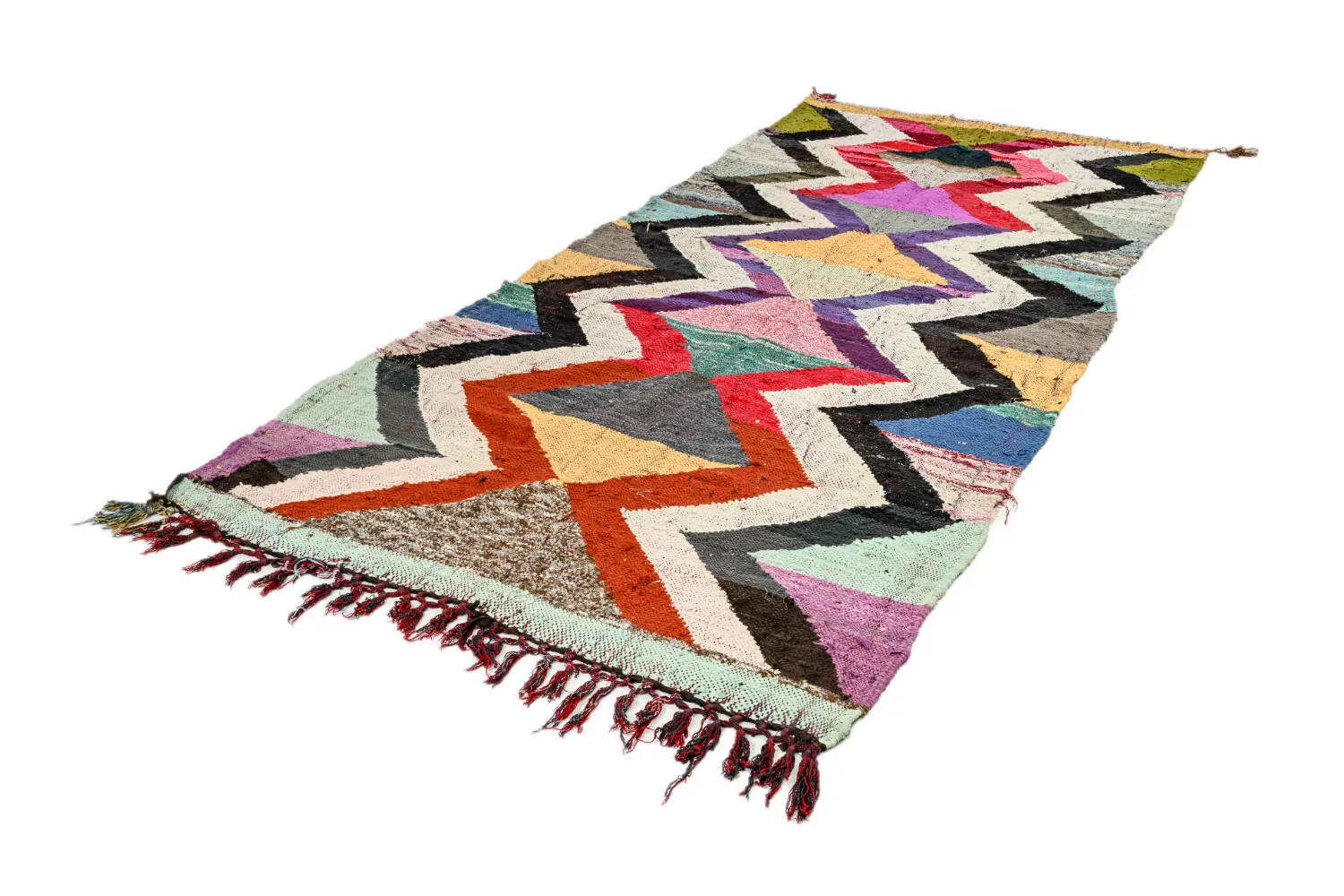 Marokkói Boucherouite szőnyeg 140 x 305 cm