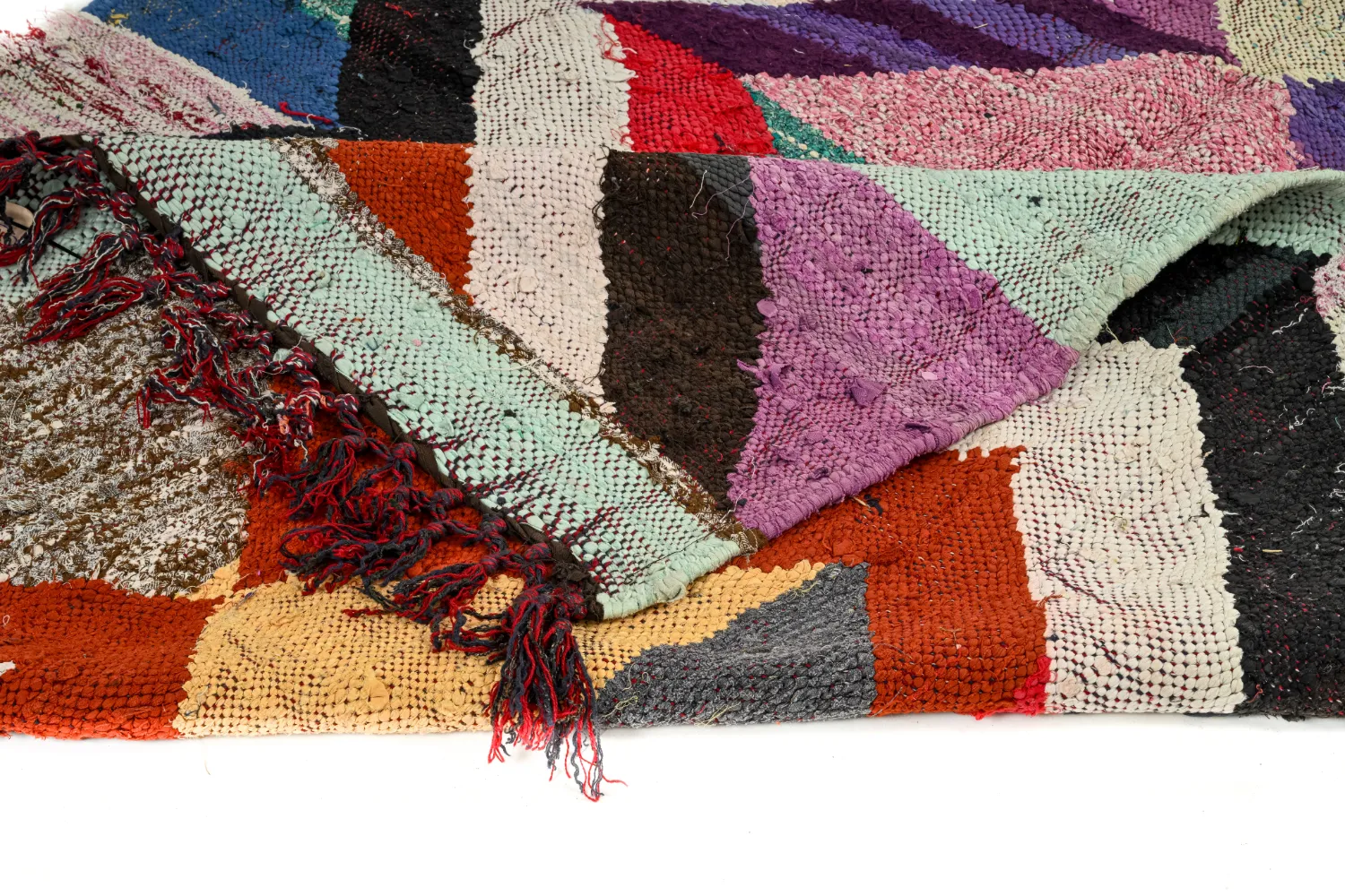 Marokkói Boucherouite szőnyeg 140 x 305 cm