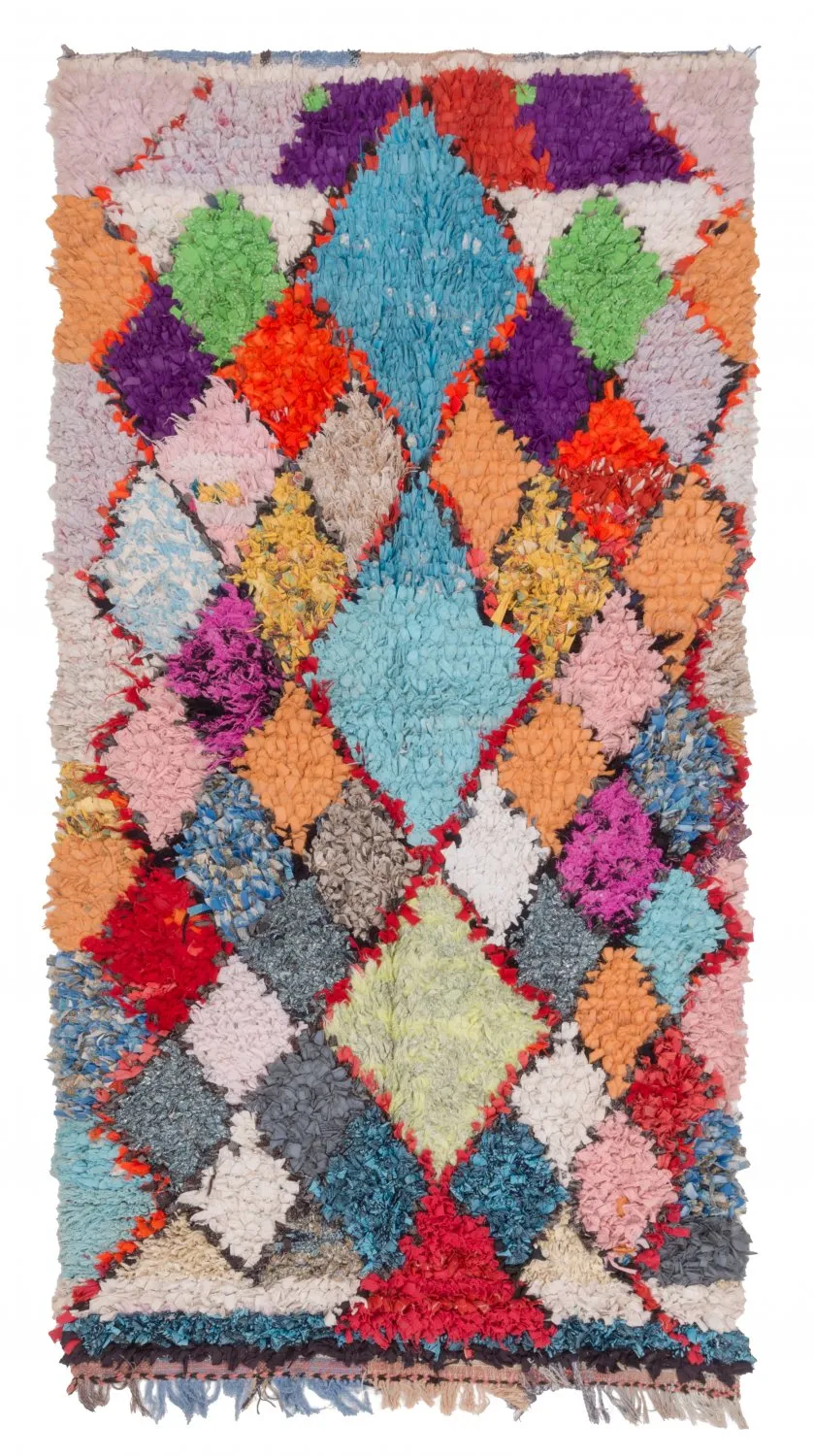 Marokkói Boucherouite szőnyeg 215 x 110 cm