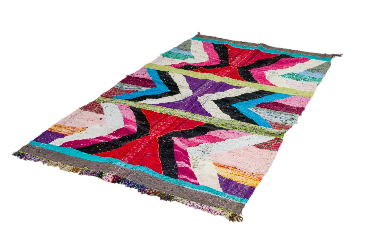 Marokkói Boucherouite szőnyeg 140 x 255 cm