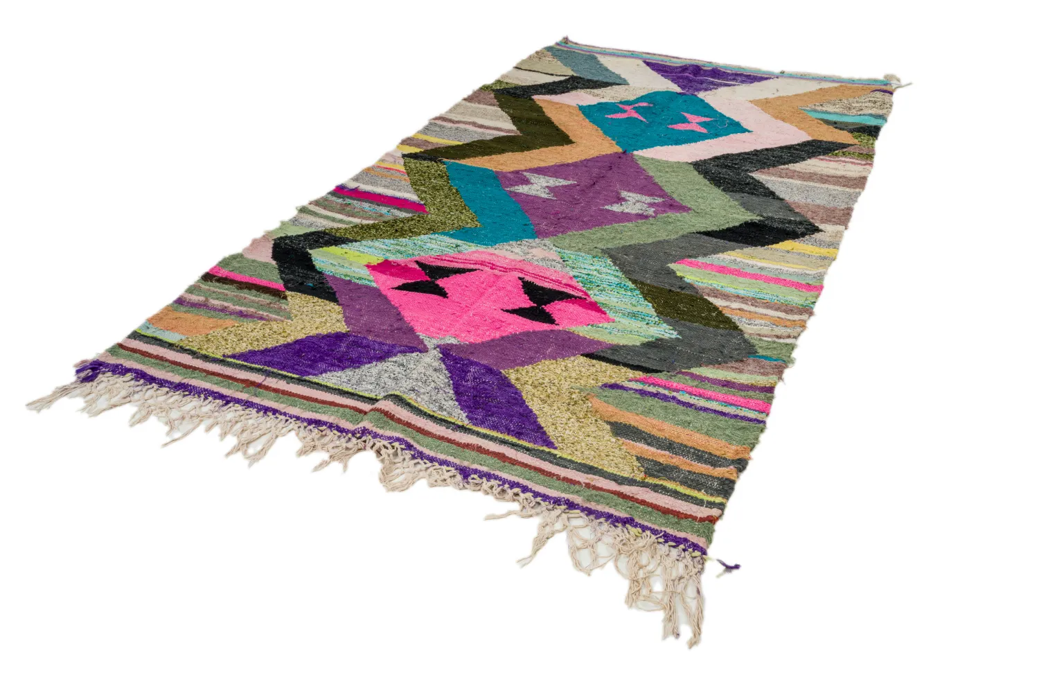 Marokkói Boucherouite szőnyeg 145 x 260 cm