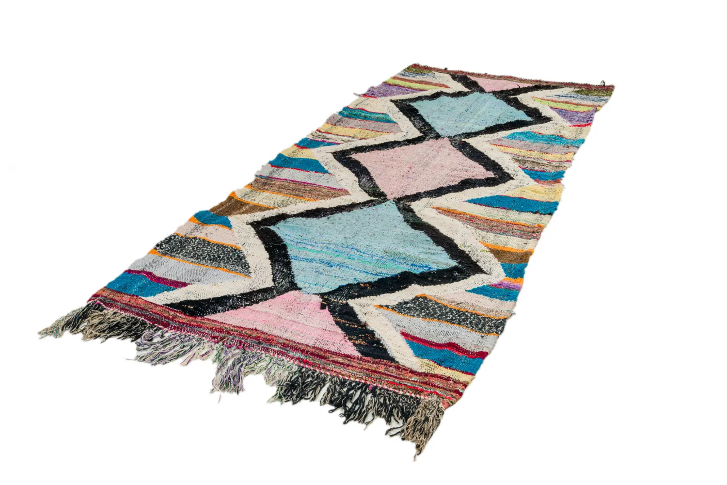 Marokkói Boucherouite szőnyeg 120 x 275 cm