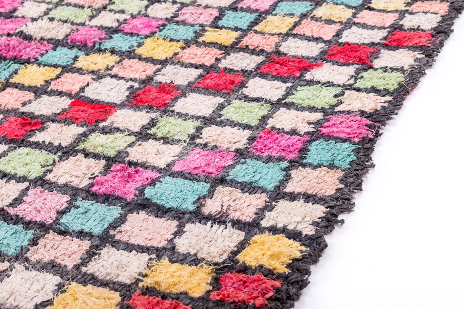 Marokkói Boucherouite szőnyeg 275 x 125 cm