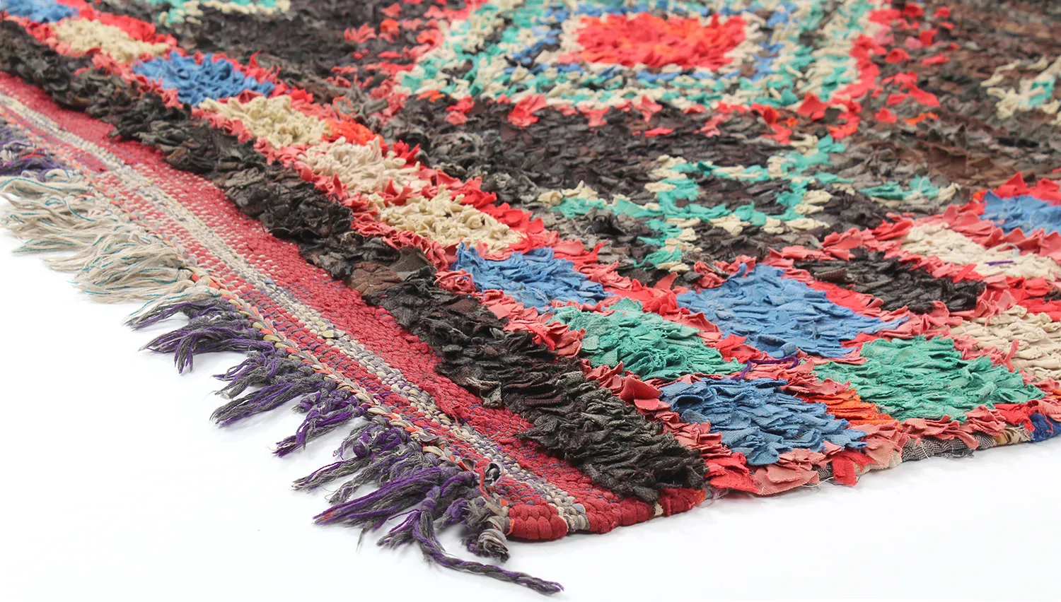 Marokkói Boucherouite szőnyeg 270 x 120 cm