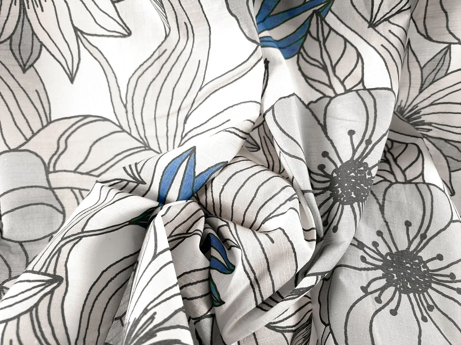 Függönyök - Pamutfüggöny Aurelia (kék)