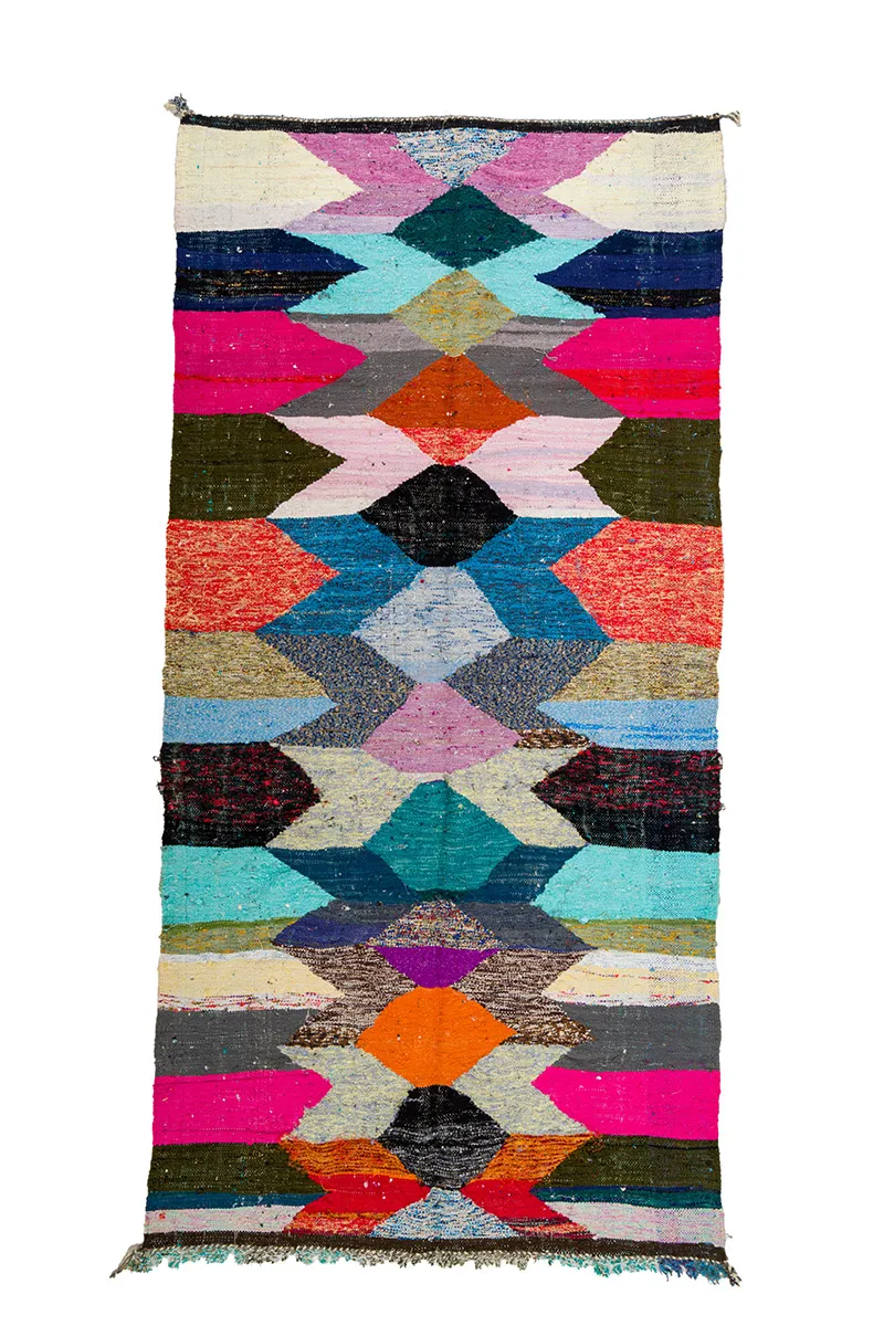 Marokkói Boucherouite szőnyeg 145 x 295 cm