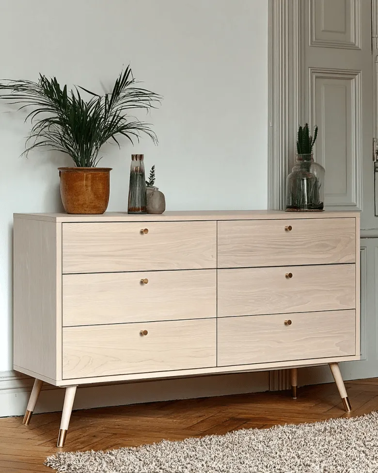 Öltöző - Prime - 6 lådor (fehér tölgy)