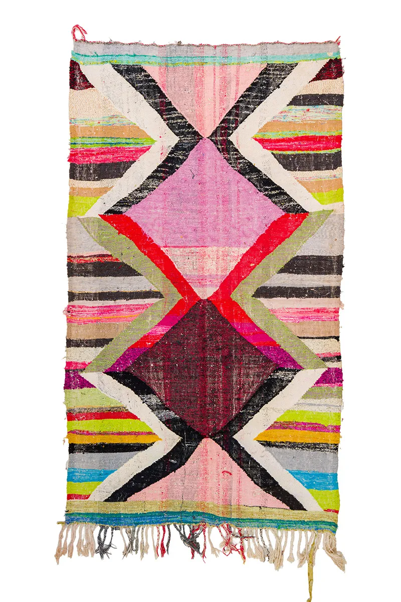 Marokkói Boucherouite szőnyeg 135 x 245 cm