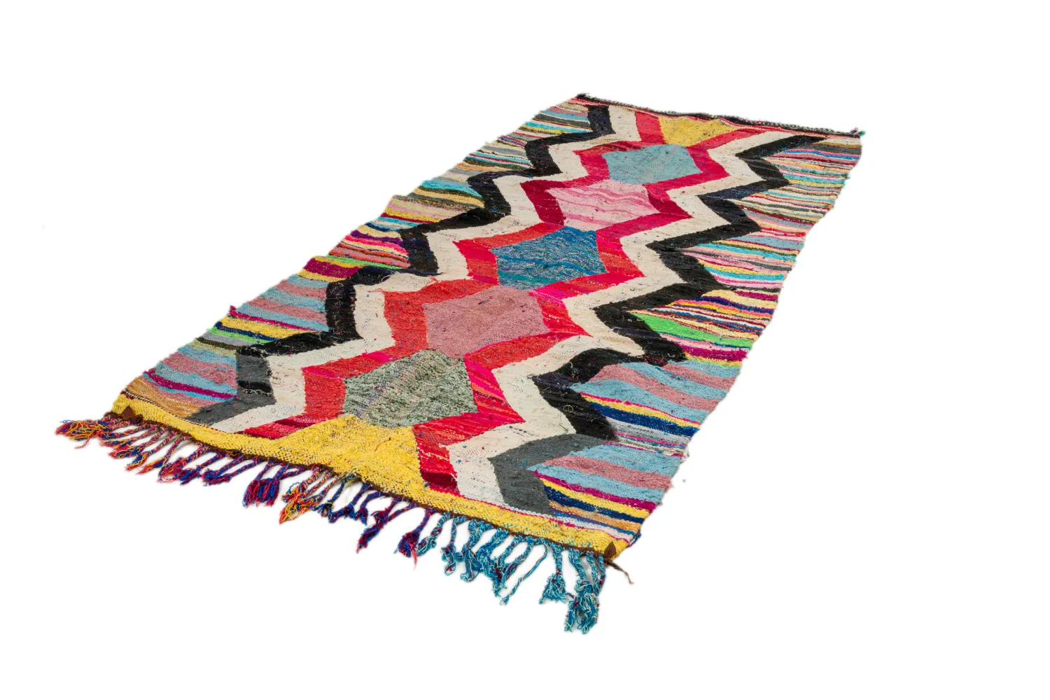 Marokkói Boucherouite szőnyeg 125 x 265 cm